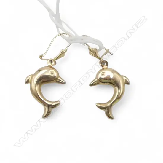 PR 9ct GOLD DOLPHIN EARRINGS 1.65gms