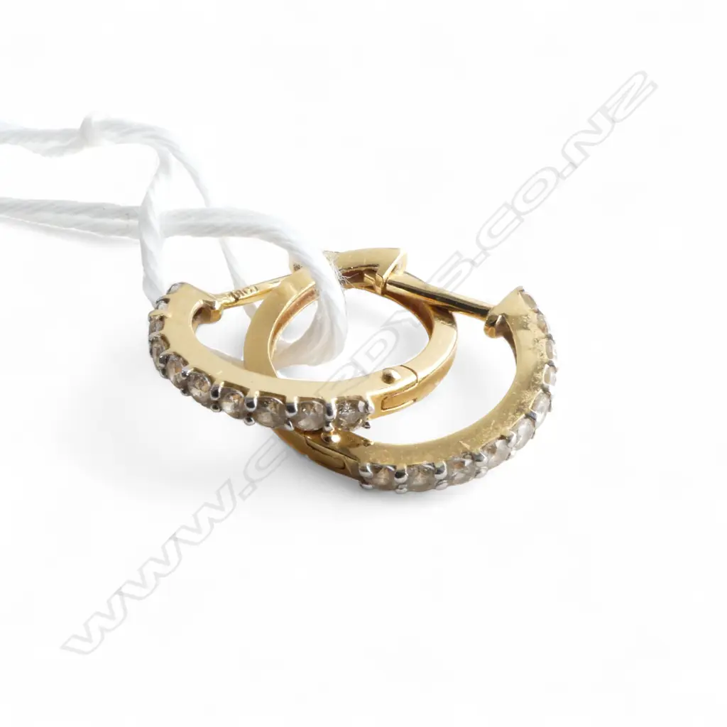 PR 18CT DIAMOND HOOP EARRINGS, 2.3gms Image 1++