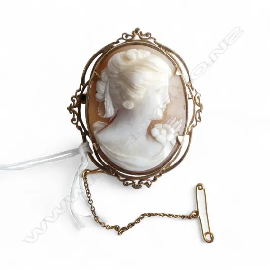 9ct GOLD framed CAMEO 45x40mm. 13.0gms