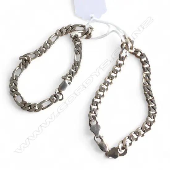 2 STG SILVER BRACELETS, 32gms