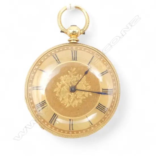 18ct GOLD 19thC MID-SIZE POCKET WATCH key wind 28gms