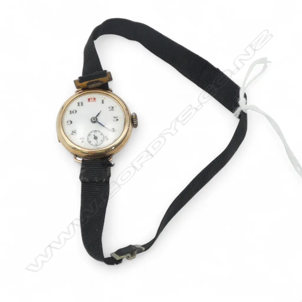 EARLY 20thC 9ct GOLD LADIES WRISTWATCH running 14gms total Image 1++