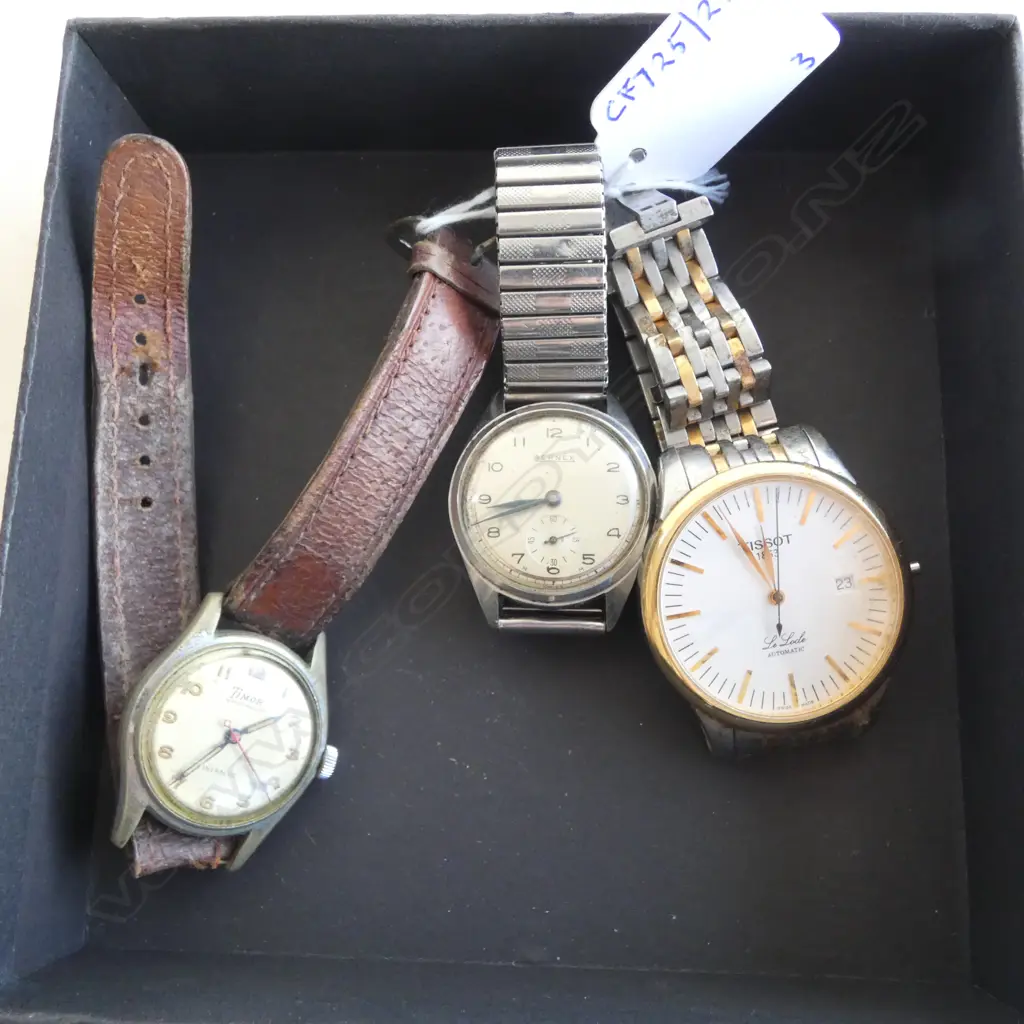 3 GENTS VINTAGE WRISTWATCHES TISSOT NO WINDER BERNEX & TIMOR Image 1++