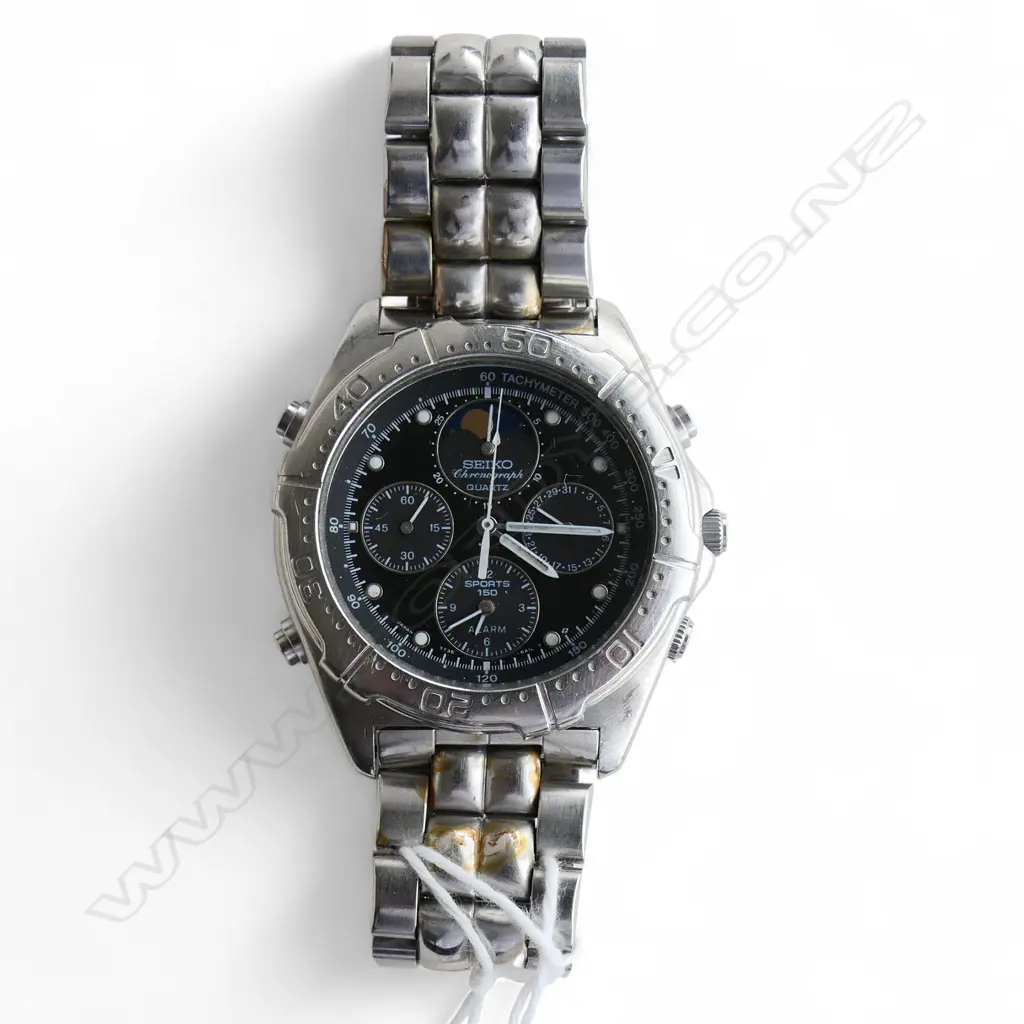 GENTS SEIKO CHRONOGRAPH QUARTZ WRISTWATCH not running no battery Image 1++