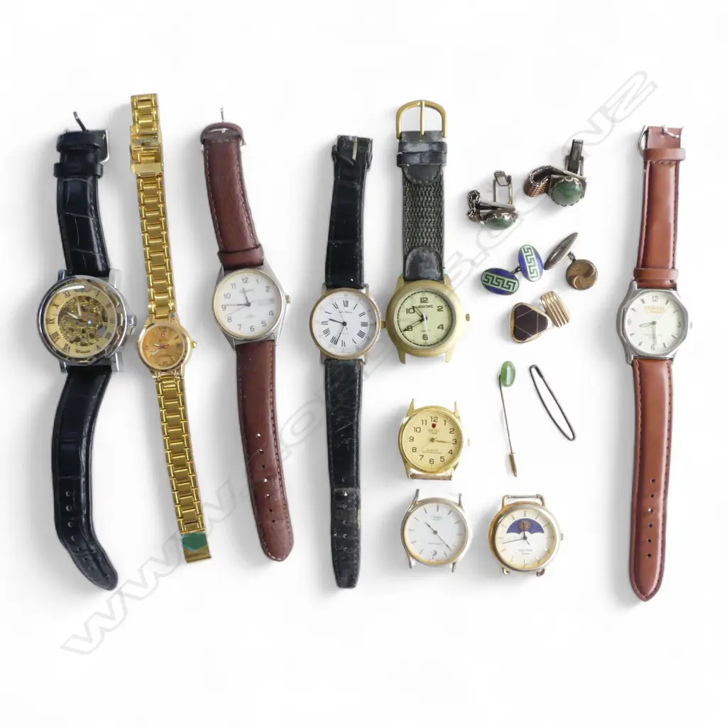 ASST. WATCHES, WATCH FACES etc + some mixed cuff links Image 1++