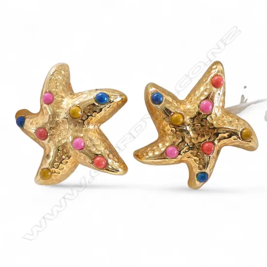 PR ESCADA GP STARFISH EARRINGS, 60mm dia w. orig. bag & box (CLIP-ON STYLE)