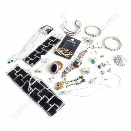 ASST. COSTUME JEWELLERY INCL. 925 SILVER BANGLE 45gms