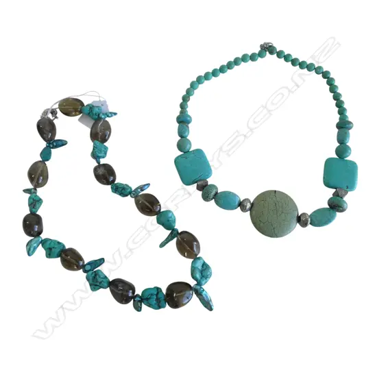 2 TURQUOISE BEAD NECKLACES