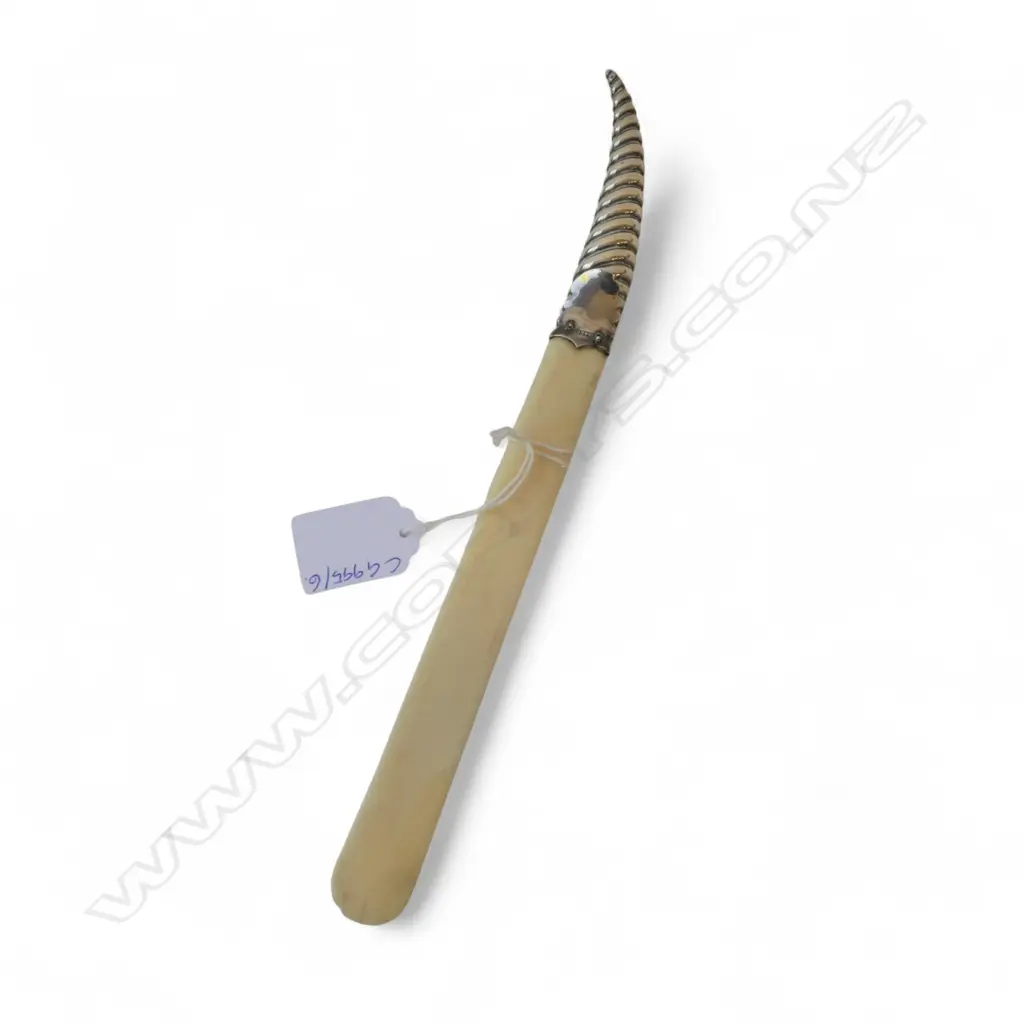 ANTIQUE IVORY & STG SILVER PAGE TURNER L.260mm Image 1++