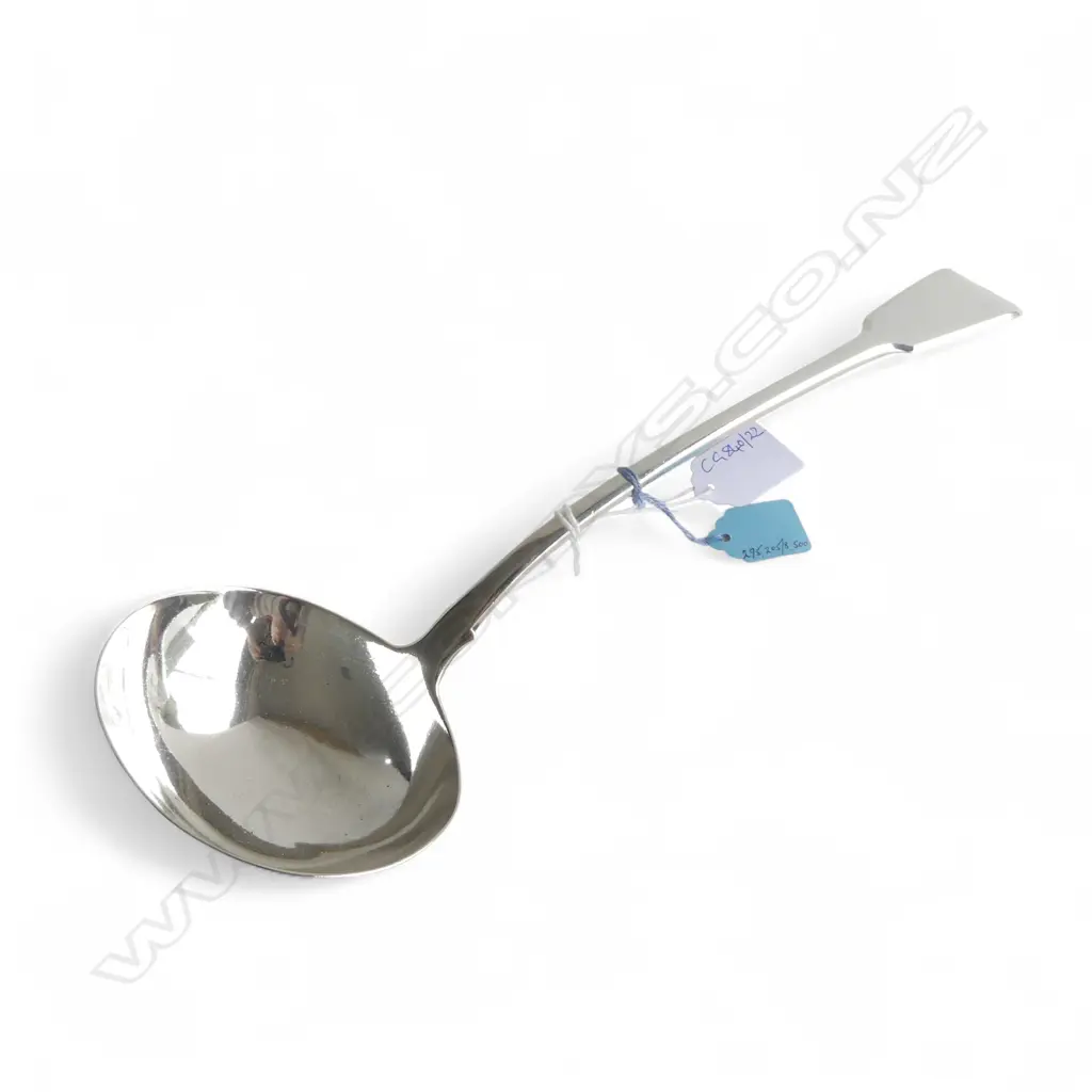STG SILVER LADLE, WILLIAM CHAWNER II, LONDON 1829 L.330mm 225gms Image 1++