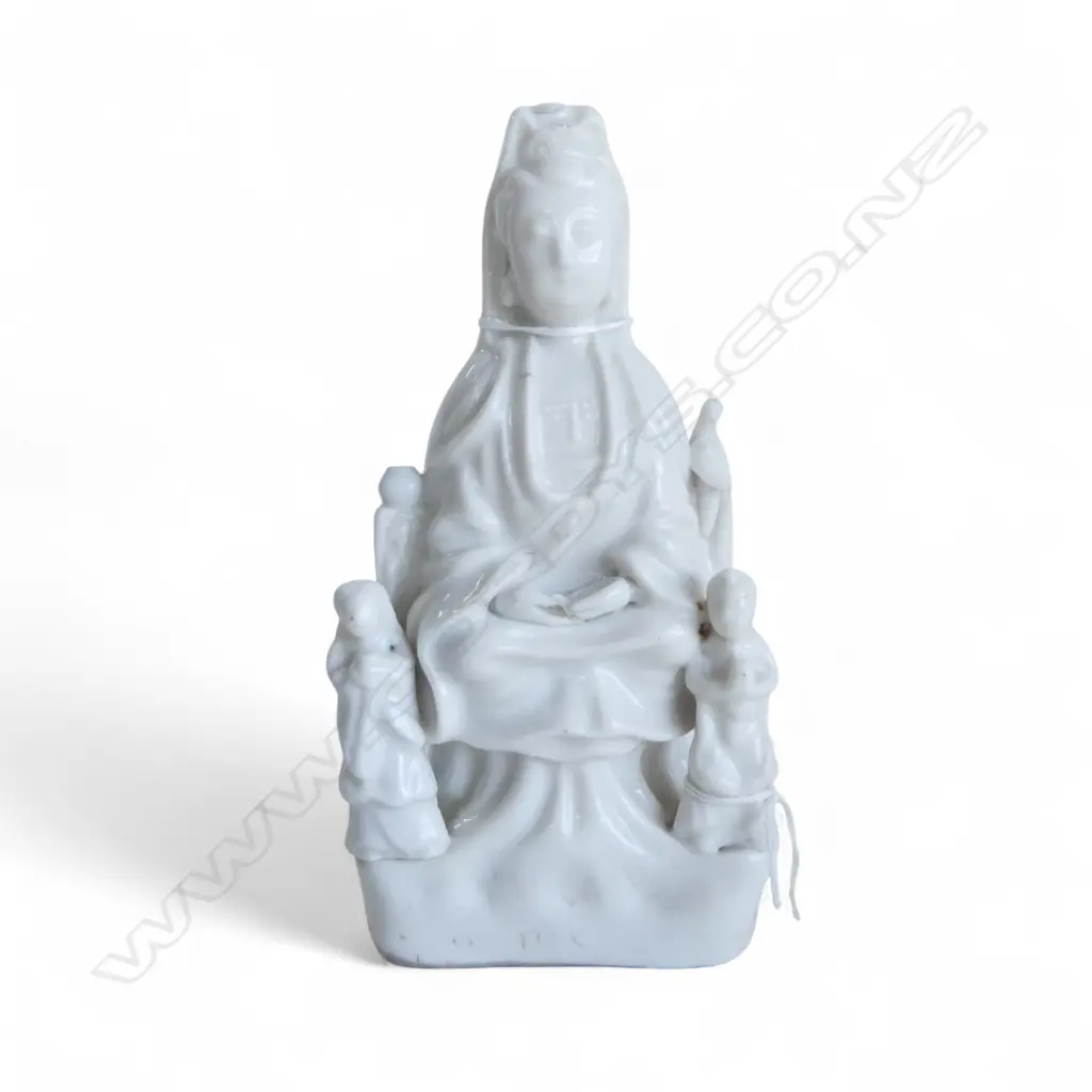 ANTIQUE BLANC DE CHINE KUAN LIN FIGURE H200MM FAULTS Image 1++