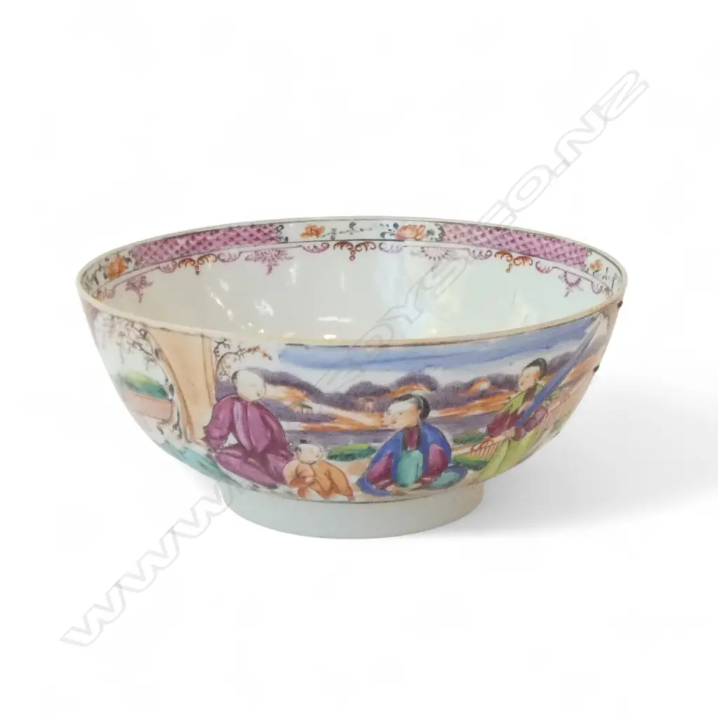 OLD CHINESE PORCELAIN BOWL staple repair Dia.260mm Image 1++