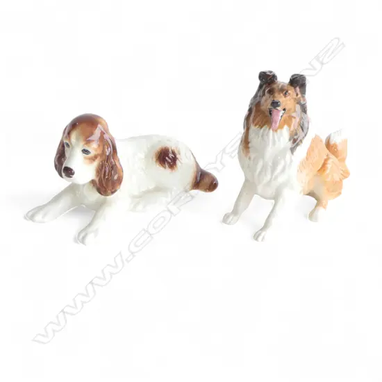 BESWICK COLLIE DOG H135MM & SLYVAC SPANIEL L170MM