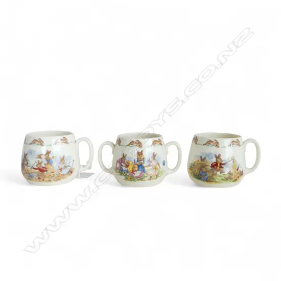 2 ROYAL DOULTON 'BUNNYKINS' CUPS + LOVING CUP 