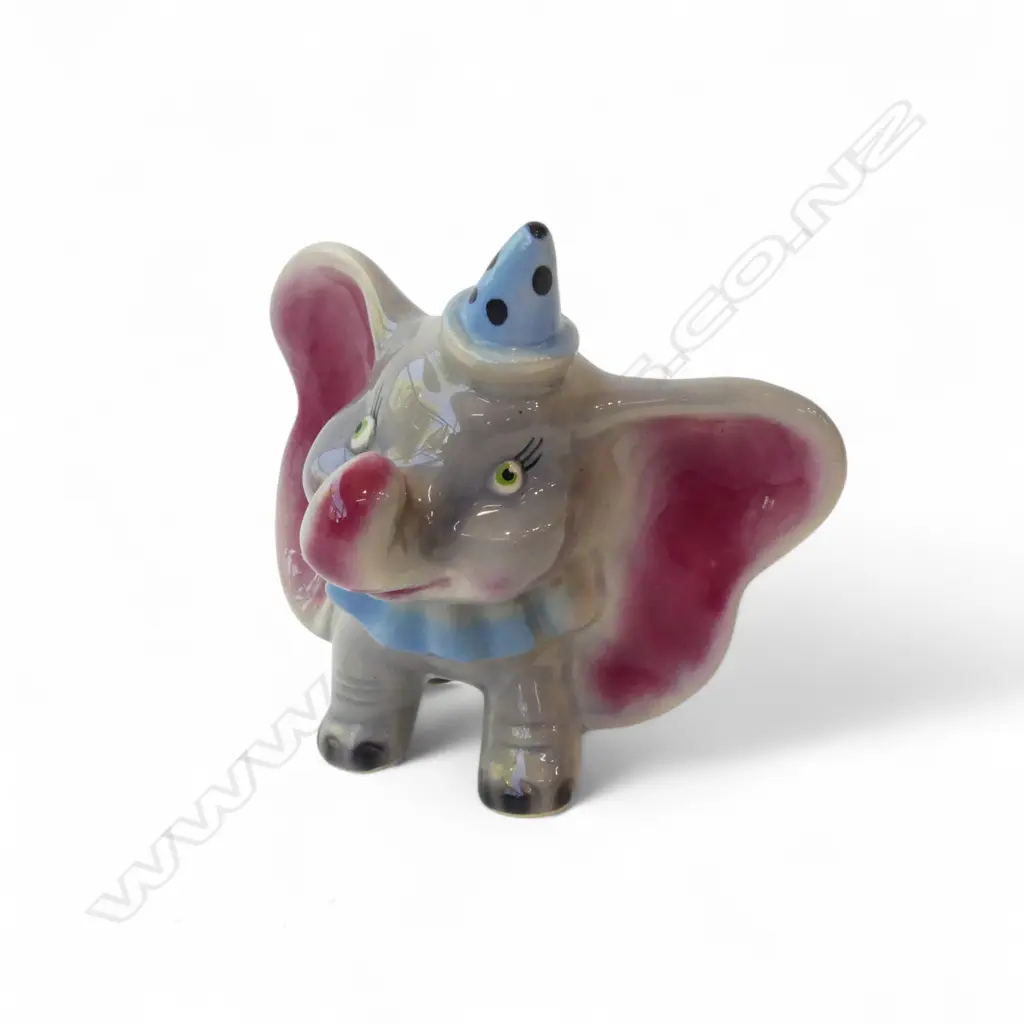 1950’S DISNEY DUMBO CERAMIC FIGURE BY MCM SYDNEY W. LABEL, H.110MM Image 1++