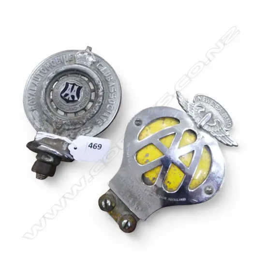 2 N.Z. AA CAR BADGES 