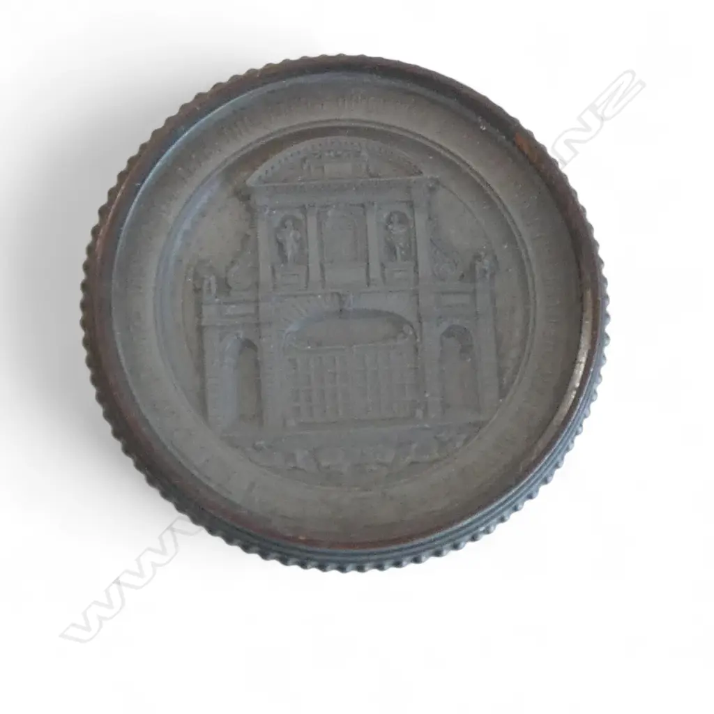 19thC CAST LEAD & BRASS COM. 'EFFIGY' OF THE TEMPLE BAR LONDON 1878 Dia.115mm Image 1++