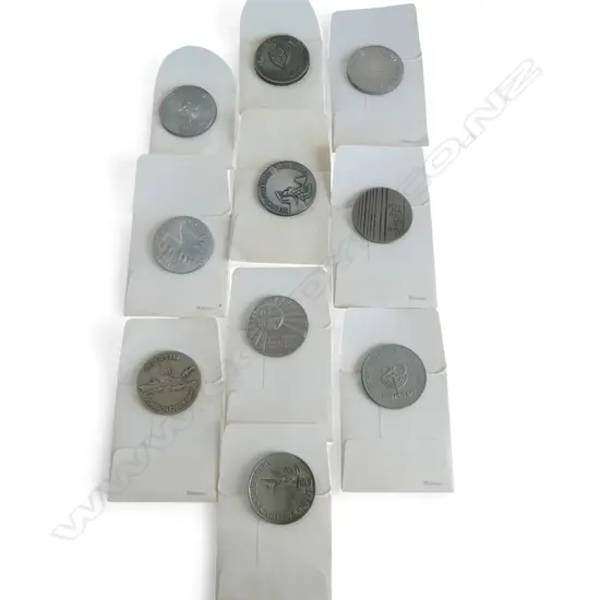 10 ISRAELI MEDALS individually sleeves with details: 1967 New York token etc