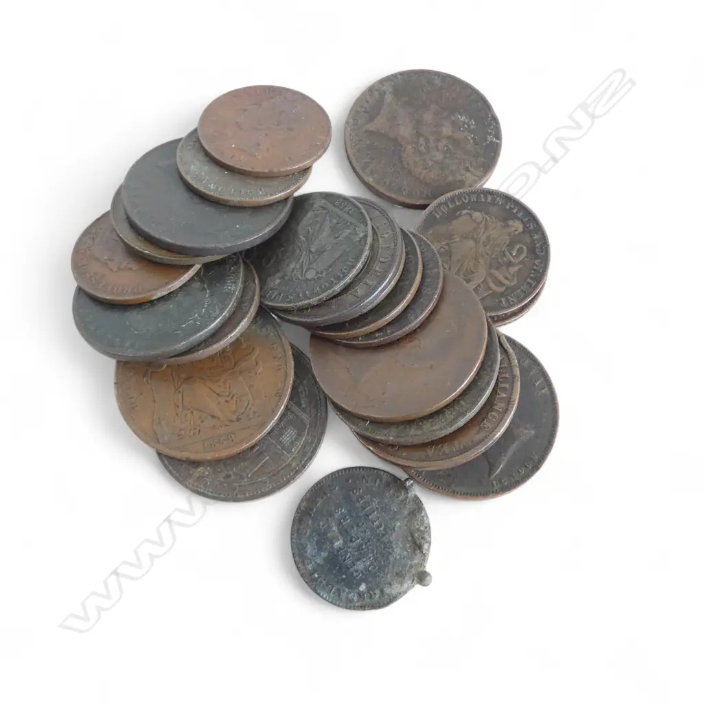 22 NEW ZEALAND TRADING TOKENS c.1900 Image 1++