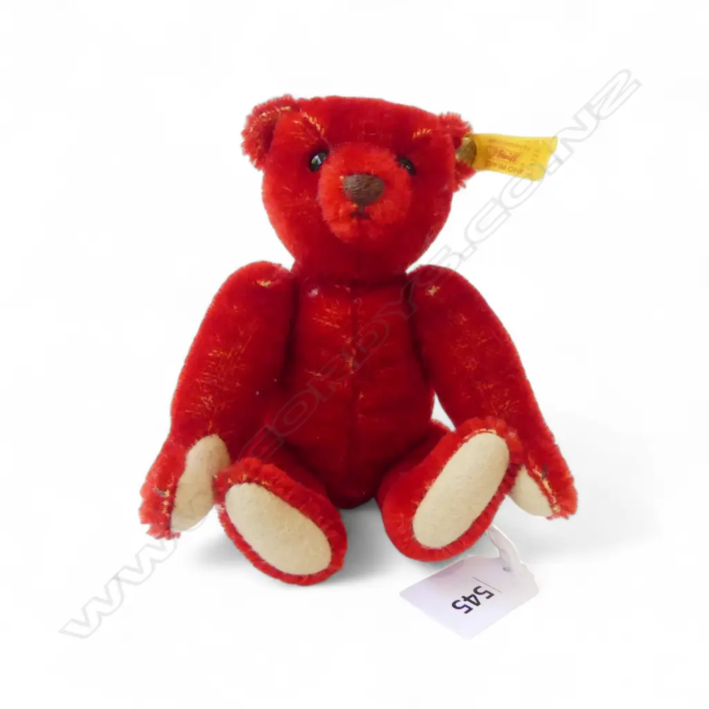 STEIFF RED TEDDY BEAR ‘1908’ HISTORIC MINIATURE, L.160MM  Image 1++