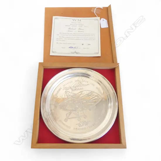 SILVER 'RICHARD WILLIAM PEARSE' PLATE, No.200/600, WITH CERT., Dia.215mm, 409gms