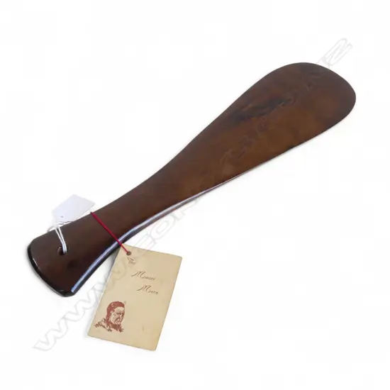 'THE MAORI MERE' 'Ngapuhi Mere' probably puriri. Labelled. L.375mm.