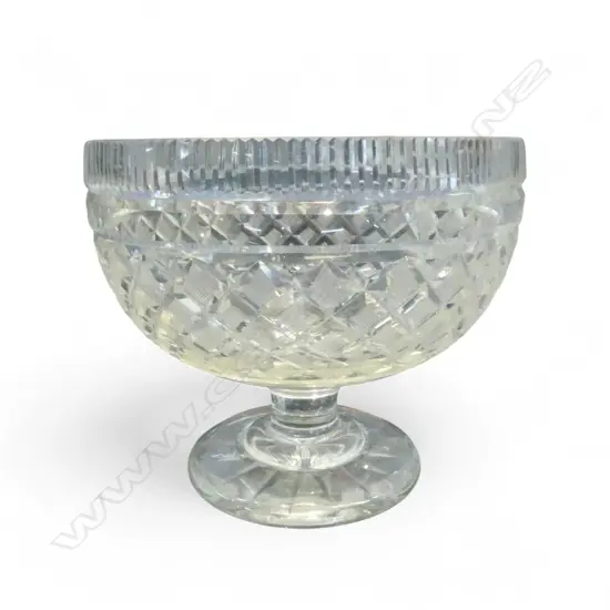 GOOD OLD CUT CRYSTAL PEDASTAL BOWL Dia.200 H.175mm