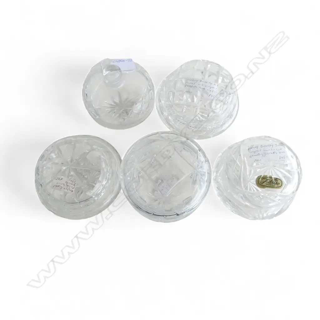 5 CUT CRYSTAL LIDDED DISHES Image 1++