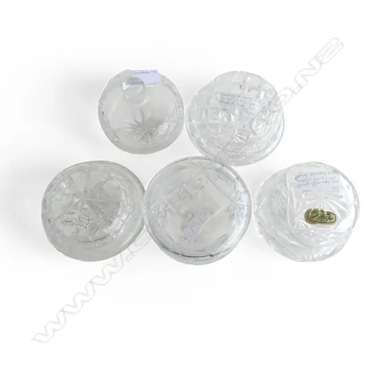 5 CUT CRYSTAL LIDDED DISHES