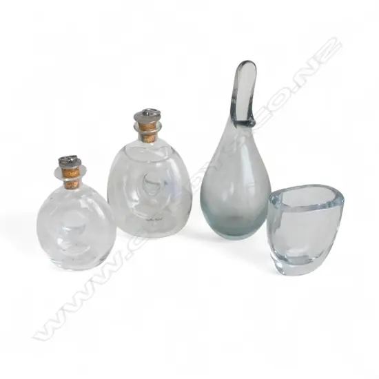 HOLMEGAARD VASE H.200mm, 2 GUSTAF ADOLF LIDDED BOTTLES + OTHER