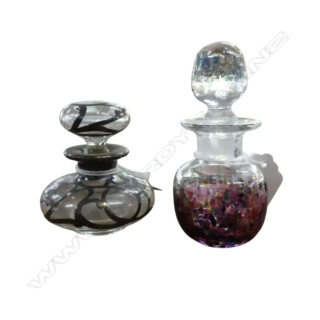 2 SMALL GLASS SCENT BOTTLES H.75mm Image 1++