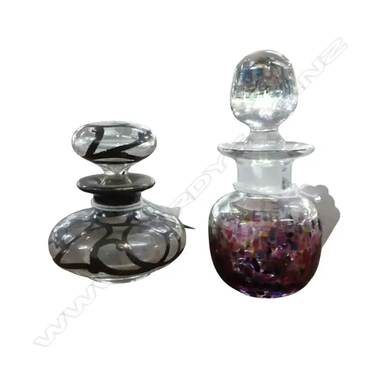 2 SMALL GLASS SCENT BOTTLES H.75mm