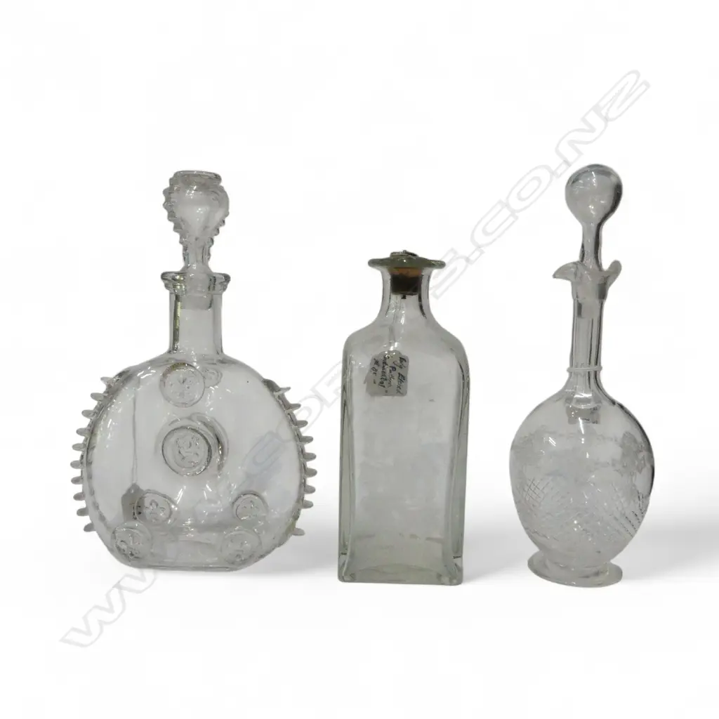 3 CRYSTAL DECANTERS INCLDS; BACCARAT REMY MARTIN LOUIS XII COGNAC (etched serial no.), sml chip to base of 1 Image 1++