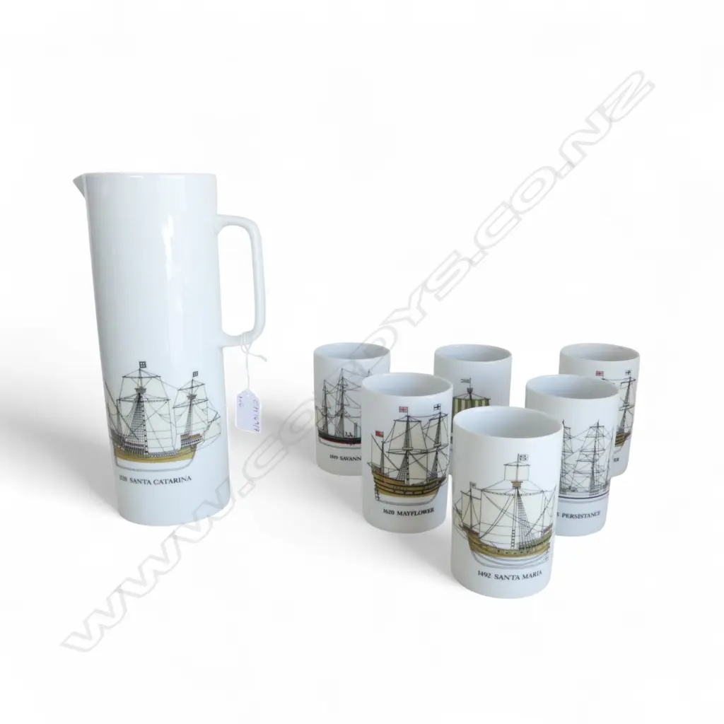 THOMAS GERMANY JUG H.275mm & 6 GLASSES Image 1++