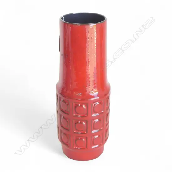 RED GLAZED WEST GERMAN VASE No.254 35 H.350mm
