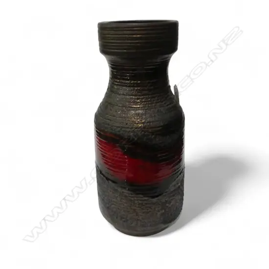 WEST GERMAN RETRO STUDIO POTTERY VOLCANO GLAZE VASE H400MM