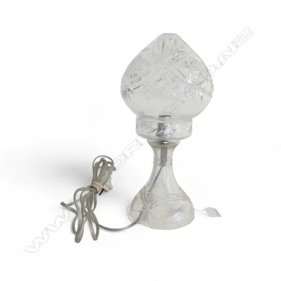 HANDCUT CRYSTAL LAMP, 2 PARTS, H.340mm, needs rewiring