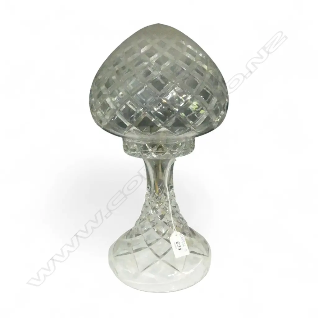 TALL 2 PART CUT CRYSTAL LAMP H.360mm Image 1++