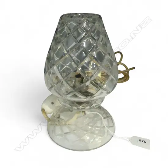 SML HANDCUT CRYSTAL LAMP, 2 PARTS, H.210mm, needs rewiring