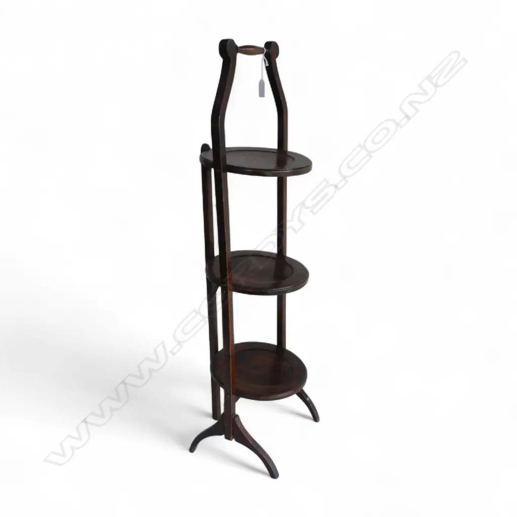 3 TIER MAHOGANY CAKE STAND H.940mm Image 1++