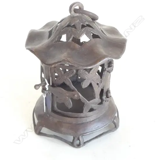 BRONZED METAL LANTERN H.260mm