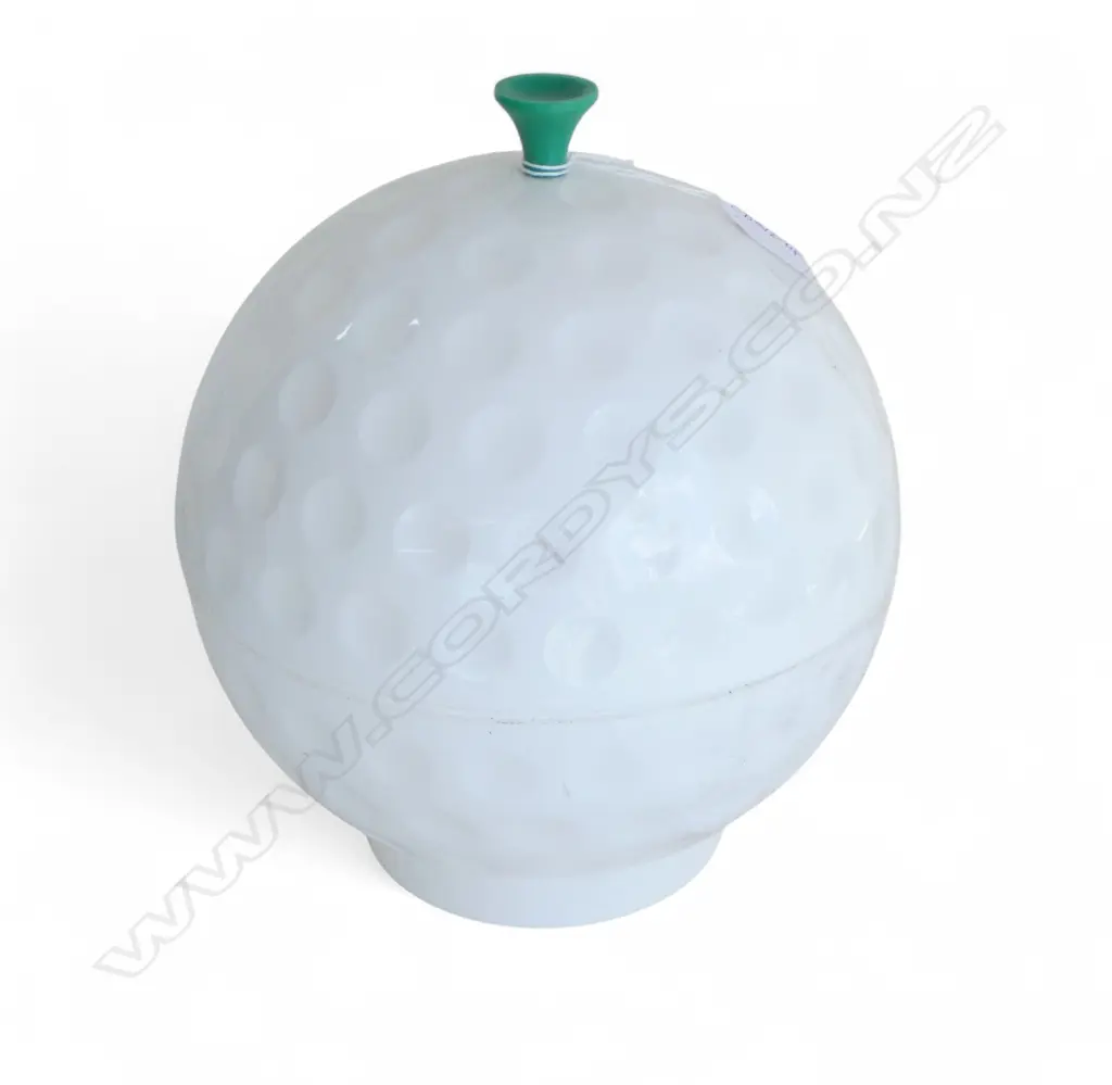 RETRO PLASTIC GOLF BALL ICE BUCKET with green tee finial H.260mm Image 1++