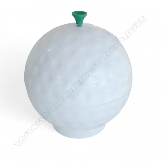 RETRO PLASTIC GOLF BALL ICE BUCKET with green tee finial H.260mm