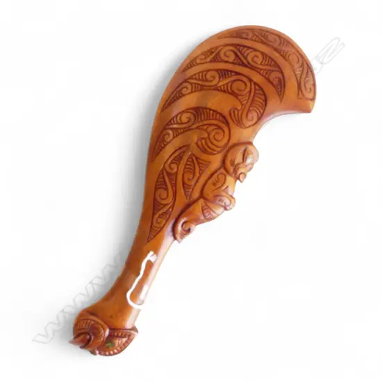 CARVED WOODEN PATU L.350mm