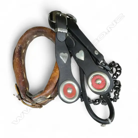 MINITURE LEATHER HORSE COLLAR H250MM & DRAGHFT HORSE BRIDLE L680MM