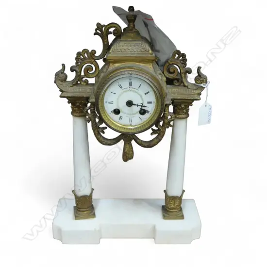 ANTIQUE JOHAN BOERBOOM 'DEVENTER' MANTEL CLOCK no key, main hand and ormolu faulted in bag H.390mm