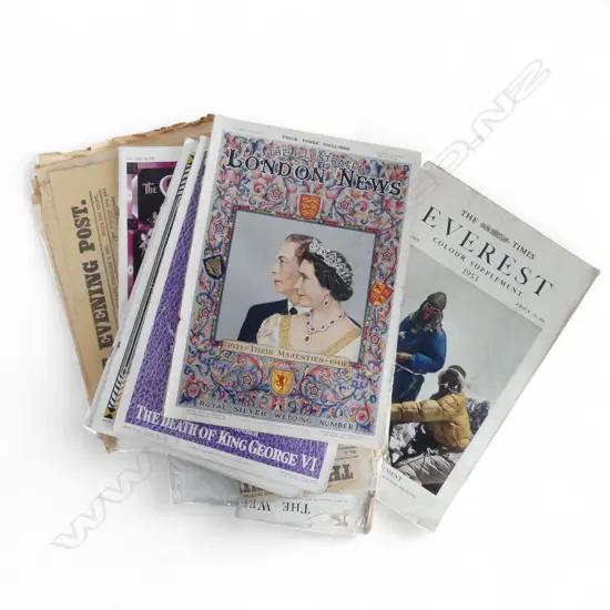 COLLECTION 'The Times' & other MAGAZINES 'Everest 1953' etc + OLD REPRINT NEWSPAPERS ETC