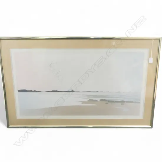 MALCOLM WARR 'FAREWELL SPIT FROM PUPONGA' SCREEN PRINT 31/150 485x890mm SIGNED & DATED '84