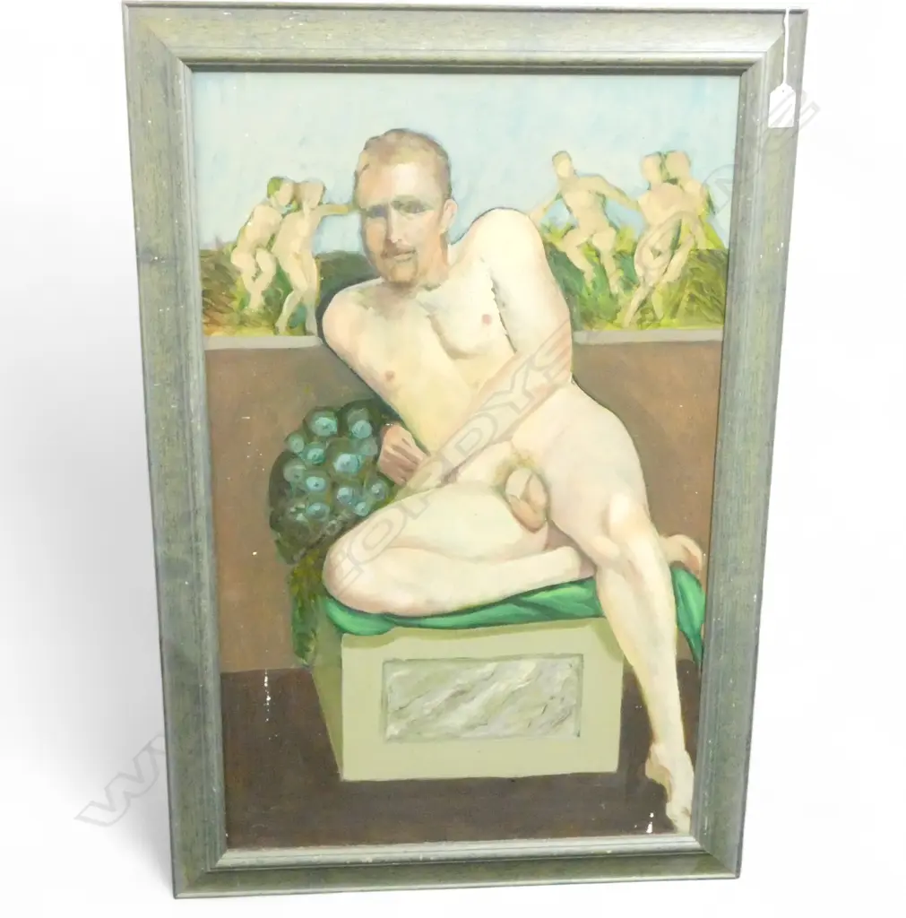 CHARLES ROSE (1921-2017) 'NICK IN THE SISTINE CHAPEL' OIL ON BOARD 750x470mm Image 1++