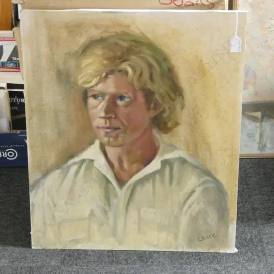 CHARLES ROSE (1921-2017) UNTITLED MALE PORTRAIT, OIL ON BOARD 555x405mm